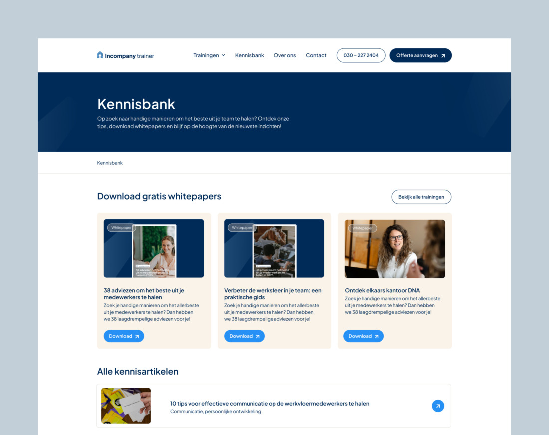 WordPress lead website kennisbank