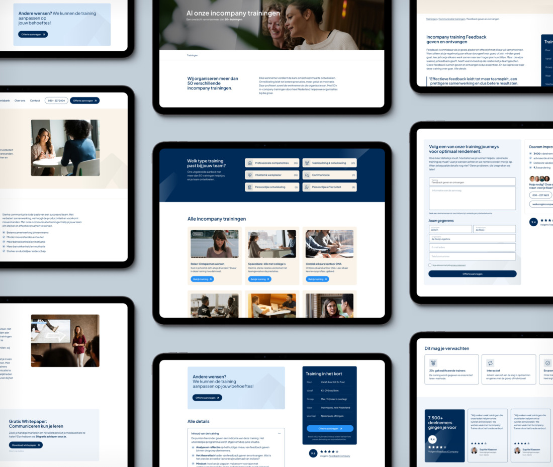 WordPress lead website training pagina