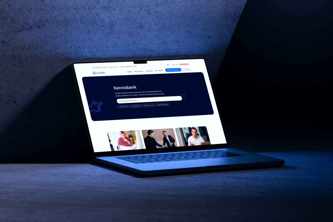 credifin website kennisbank op laptop
