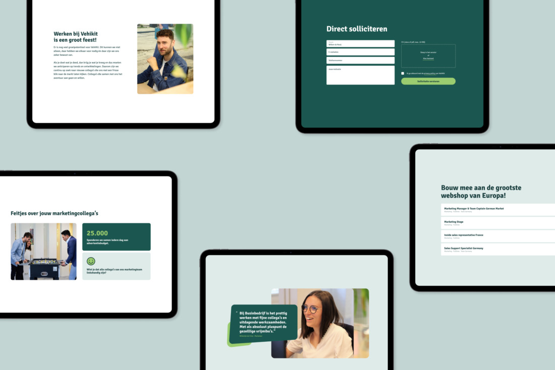 Webdesign werken-bij website Vehikit