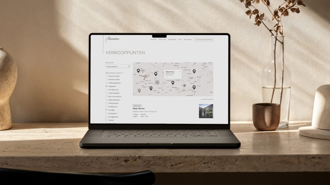 Wordpress website verkooppunten Zonnelux